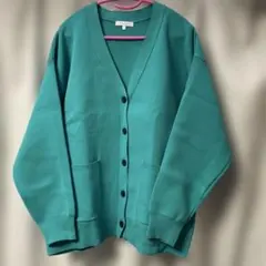 新品未使用。グローバルワーク、リッチライトニットカーディガン(グリーン色)