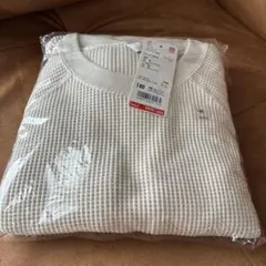 UNIQLO キッズ ワッフルクルーネックワンピース 140