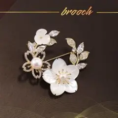 ブローチ 桜 花ゴールド ストーン コサージュ サークル 卒業式 入園式 結婚式