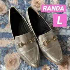 RANDA COTTON STIES シルバー フラットシューズ L クッション