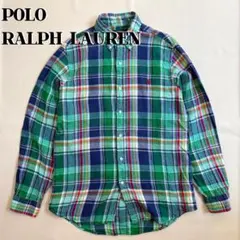 POLO RALPH LAUREN リネンシャツ　マドラスチェック　QRタグのサムネイル