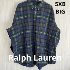 大きいサイズ　ラルフローレン　チェック柄 長袖シャツ 5XB BIG