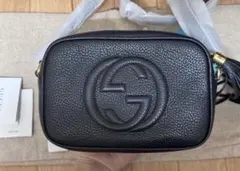 GUCCI ブラックレザーショルダーバッグのサムネイル