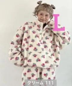 ayanoボアハーフジッププルオーバー 花柄 しまむら