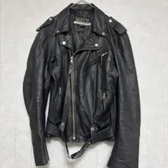 MET’Z 羊革 ダブルライダースジャケット ラムレザー シープスキン 黒 L