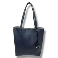 良品 マイケルコース ハンドバッグ トートバッグ 肩掛け レザー A4 ネイビー