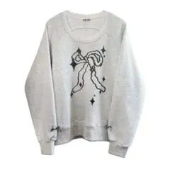 NOFFICIALNOFFICE スウェット リボン グレー