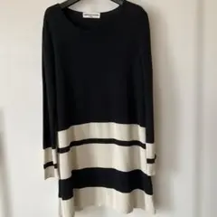 クリスチャンオジャール　チュニック　長袖　トップス　黒　ボーダー　9号