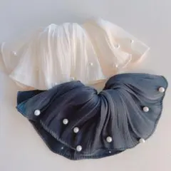 パール付き シュシュ 2点セット