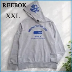 【希少2XL】リーボック ワークアウトプルオーバーパーカー デカロゴ XO