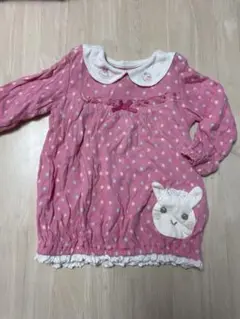 クーラクールウサギ刺繍 ピンク水玉Tシャツ 95cm以下