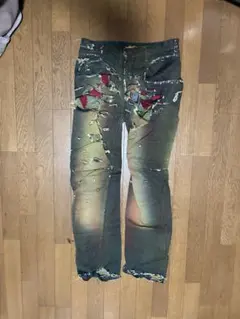 す*た様 Wrangler リメイクsize30 コーティングダメージデニムブラ