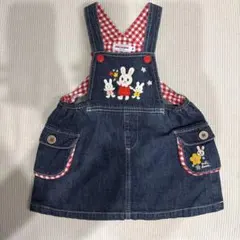 美品　ミキハウス miki houes ジャンスカ うさこ　デニム　スカート