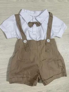 SHEINポロシャツとサスペンダーショーツセット