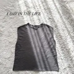 B2【アデイインザライフ】ノースリーブカットソー　Tシャツ　グレー　無地　ラフ