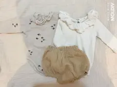 フリル付きボディースーツ　3点セット