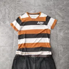 archive multi border v neck tee　4