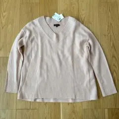 【新品未使用タグ付き】INDIVI カシミヤ混　Vネックニットプルオーバー　M