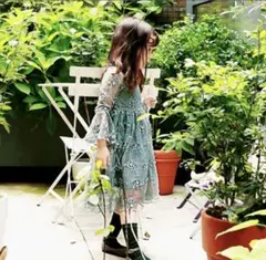 ワンピース　120cm グリーン　結婚式　フォーマル