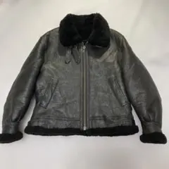 【極暖】90s B-3ラムレザー リアルムートン ボマージャケット L相当 短丈