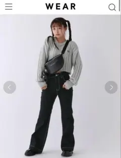 repipi armario 裏起毛 デニムセミフレアパンツ　S