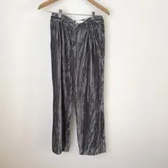 H&M 벨로 애플리츠 와이드 팬츠 그레이 실버