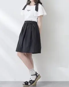 mezzo piano junior 吸水速乾Dカンベルトつきギャザースカート