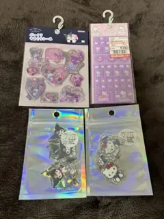 ハローキティ ぷっくりキラキラシール　ホログラムシール タイルシール