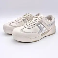 【美品】オニツカタイガー デレゲーションEX アイボリー シルバー レザー 厚底