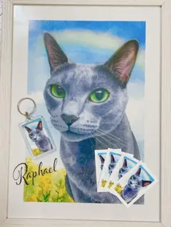 ペット似顔絵作成ご希望の方はコメントへ　複数匹も◎フレーム付き