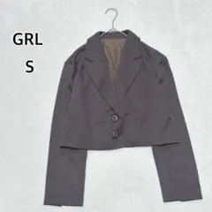 GRL ショート丈 ジャケット S ブラウン系 春秋きれいめ i5393のサムネイル