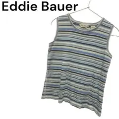 【エディーバウアー】ボーダータンクトップ（M)マルチカラー　ノースリーブ　爽やか