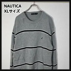 s*n様 【ノーティカ】セーター　ニット　刺繍　ワンポイントロゴ　グレー　ボーダ