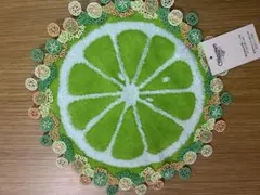 近沢レース店　シーズンタオルハンカチ/柑橘系（グリーン）