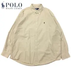 美品 カナダ製 ＸＬ ラルフローレン コットン 長袖シャツ ヴィンテージ ビッグ