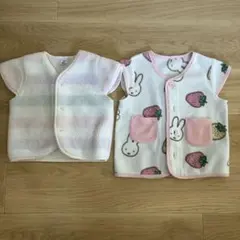 ストライプとイチゴ柄のスリーパー2点セット