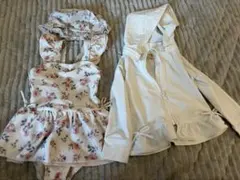 水着　ラッシュガードセット　スイムキャップ