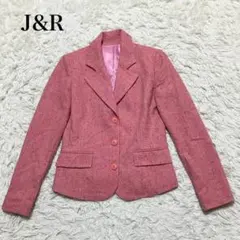 ジェイアンドアール　日本製　ウール混　ジャケット　アウター　ピンク　個性的　上品のサムネイル
