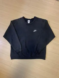 90s NIKE 黒スウェット 刺繍ロゴ　ヴィンテージ　銀タグ　フェード