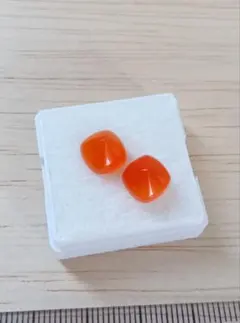 インド産　カーネリアン　シュガーローフカット　ルース　美品　2つ　ぷるぷる