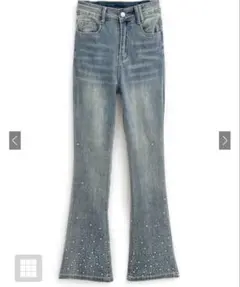 grl ビジューデニムフレアパンツ　at2310