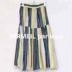 【着少/美品】VERMEIL par ienaマルチストライプティアードスカートのサムネイル