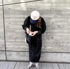 デニムロングワンピース ブラック