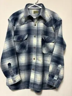 70s 青白 オンブレチェック キムタク ボードシャツ FJ Pendleton