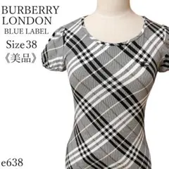 バーバリーブルーレーベル ノバチェック フレンチスリーブ半袖カットソー Tシャツ