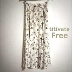 titivate 花柄フレアスカート ウエストゴム仕様