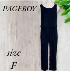 ページボーイ オールインワン パンツ トップス ノースリーブ ブラック A072