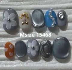 【現品】個性派　お花ショートネイルチップ