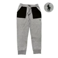 【美品】 ポロ ラルフローレン 素材切替え スウェット ジョガーパンツ 刺繍 F