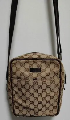 グッチ　GG総柄　クロスボディ　ショルダーバック　122759　ダークブラウン